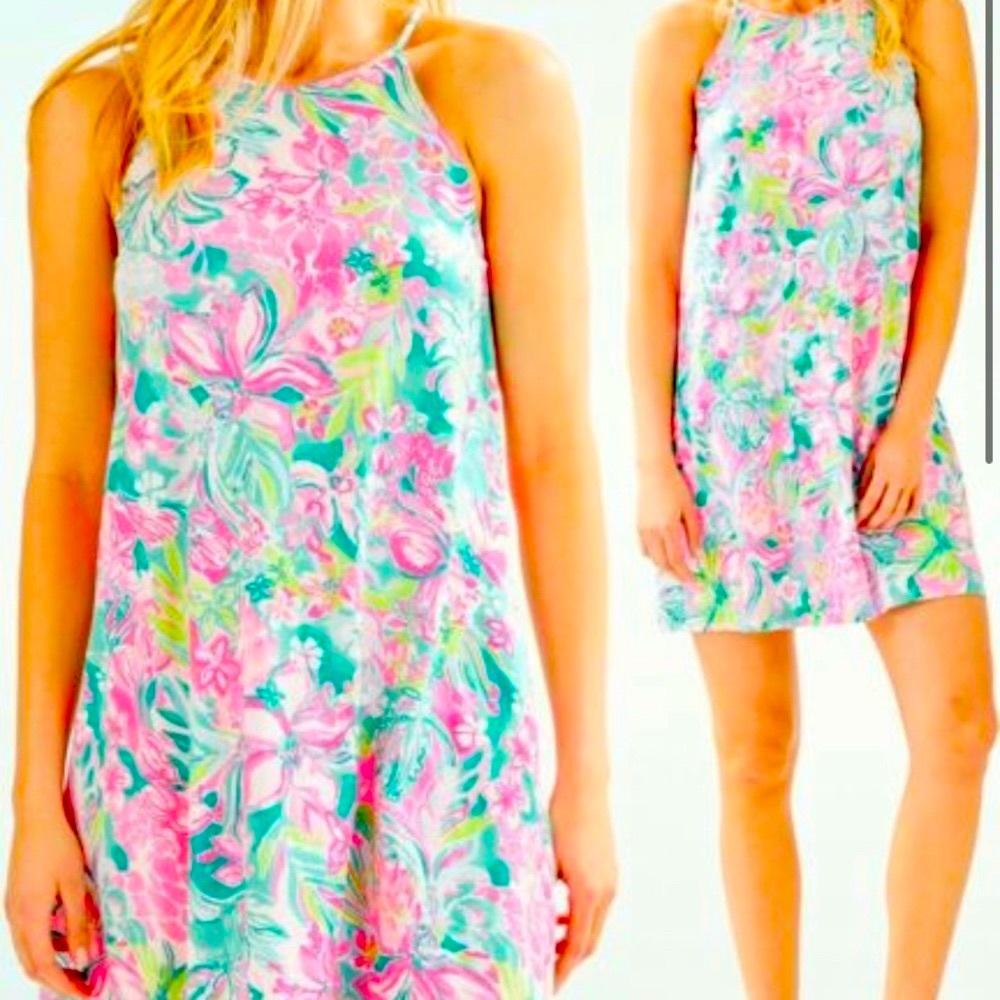 Lily Pulitzer Margot Floral Halter Dress Size XS